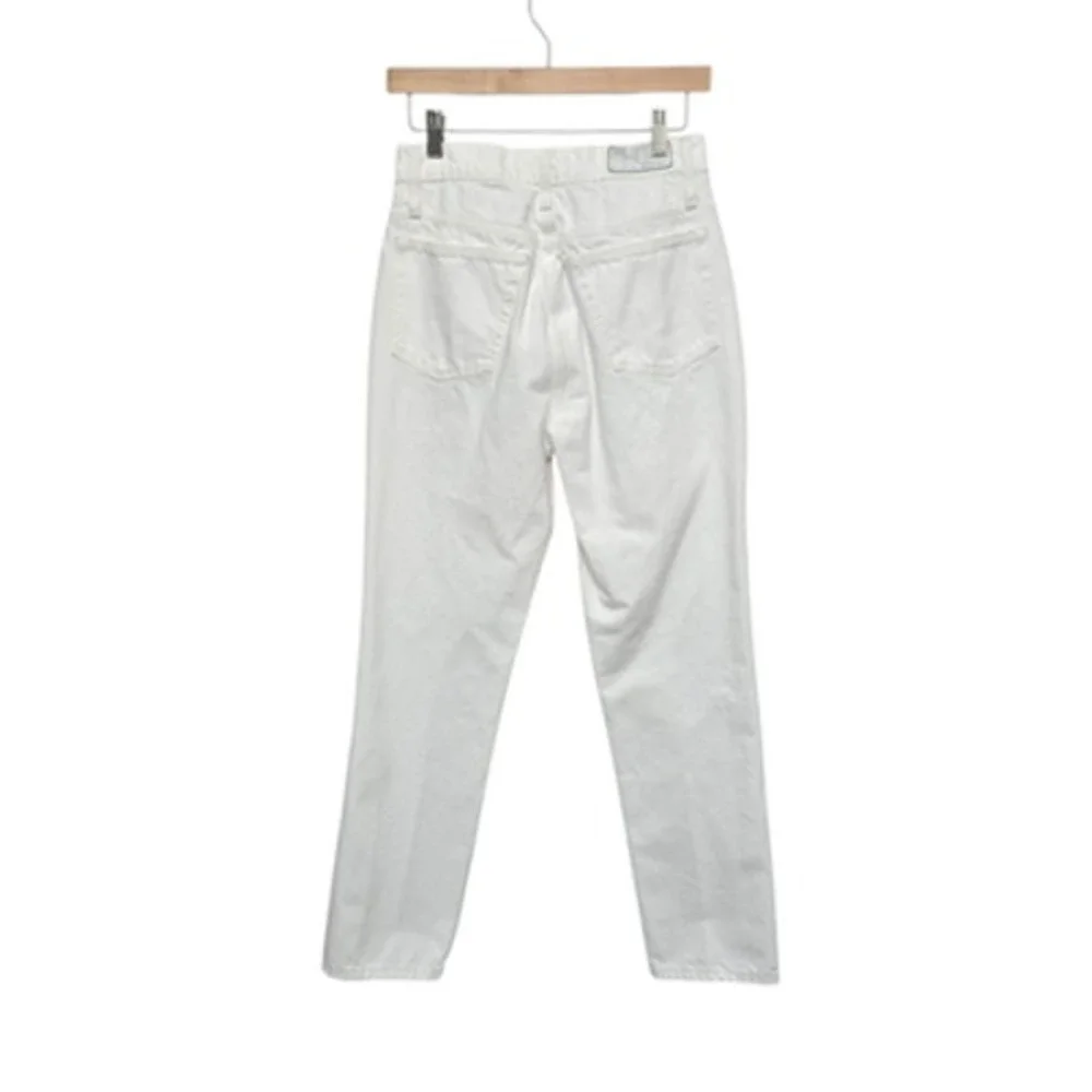 RE/DONE Jeans Womens 29 White‎ Distressed Straight Leg High Rise Denim Pants